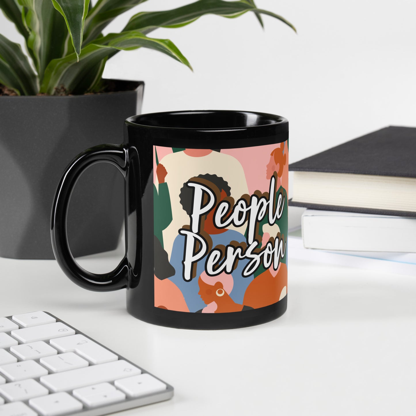 People Person Black Glossy Mug