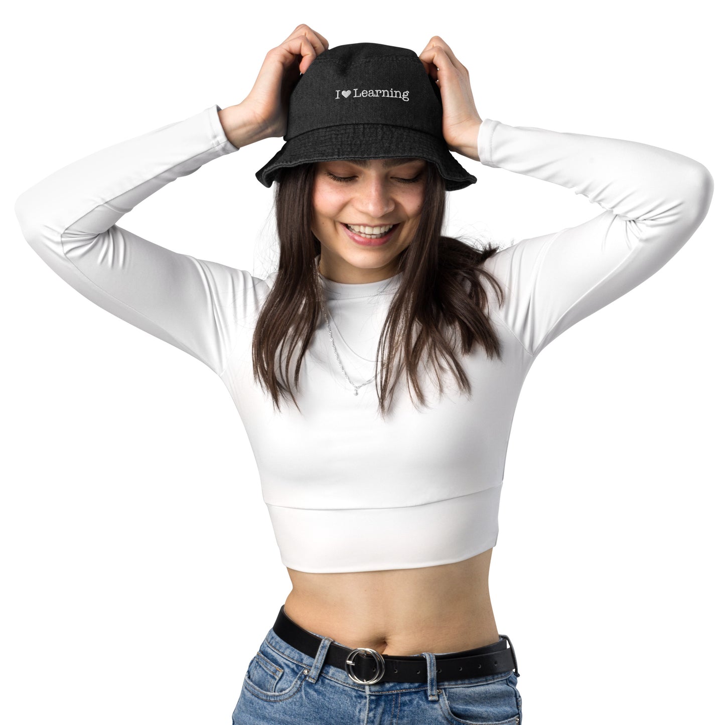 I <3 Learning Denim Bucket Hat