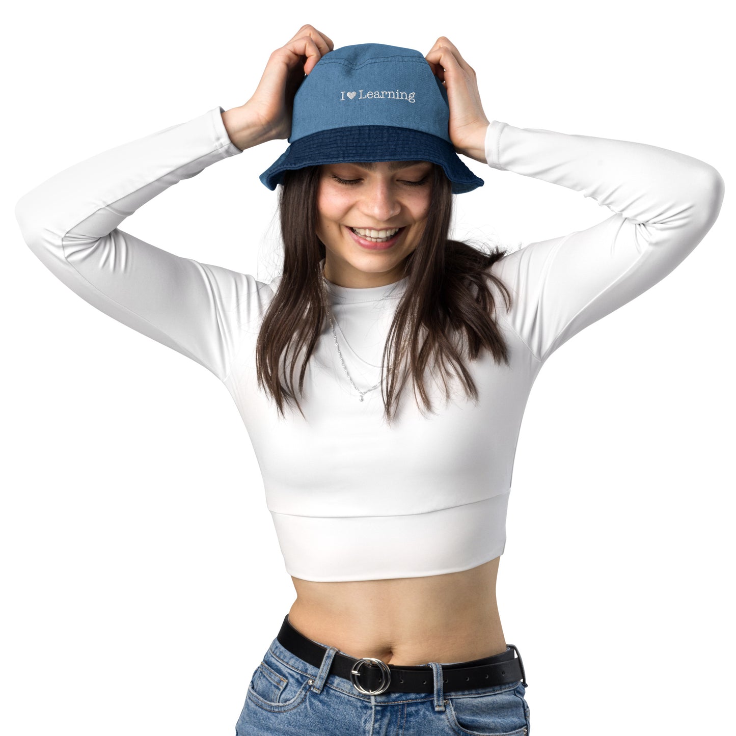 I <3 Learning Denim Bucket Hat