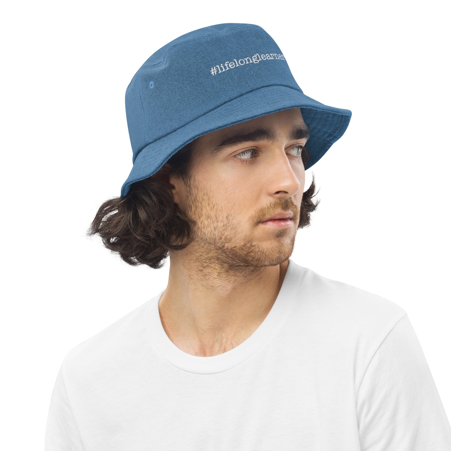 #LifeLongLearner Denim Bucket Hat
