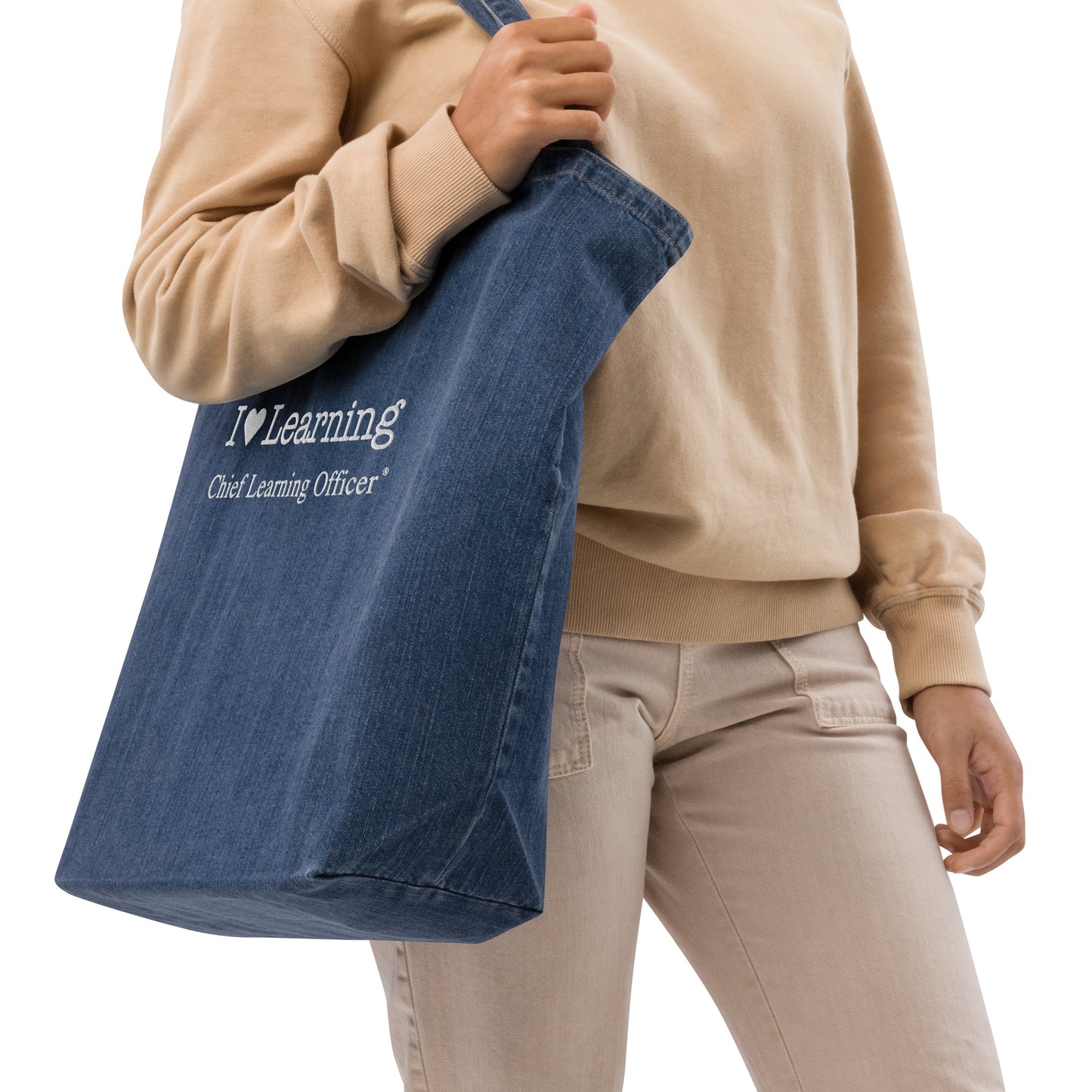 I <3 Learning Organic Denim Tote Bag