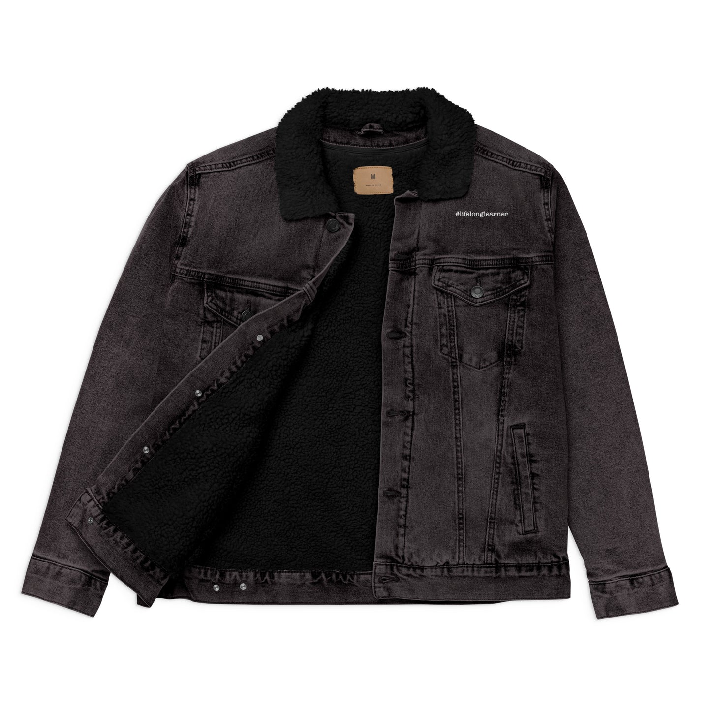 #LifeLongLearner Unisex Denim Sherpa Jacket