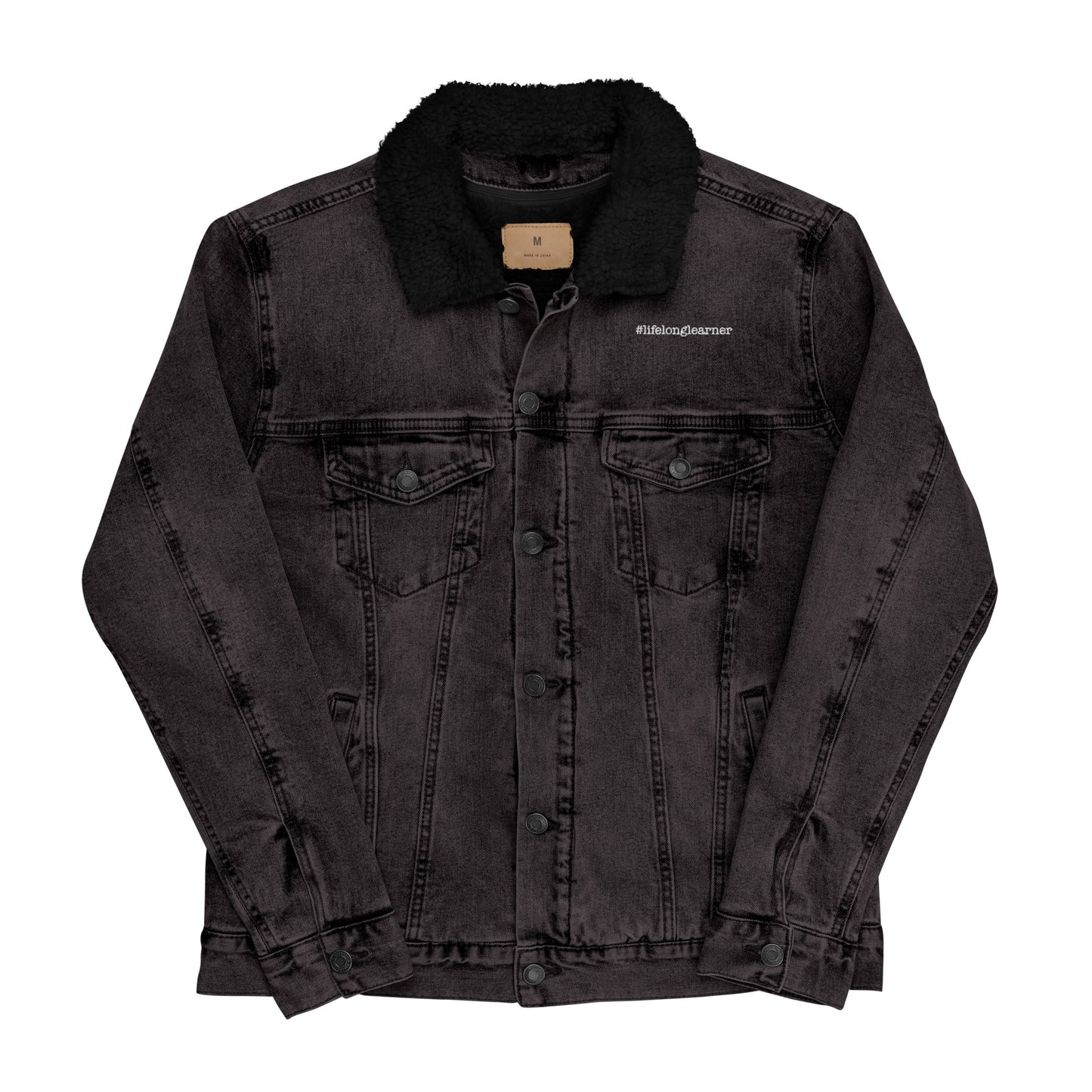 #LifeLongLearner Unisex Denim Sherpa Jacket