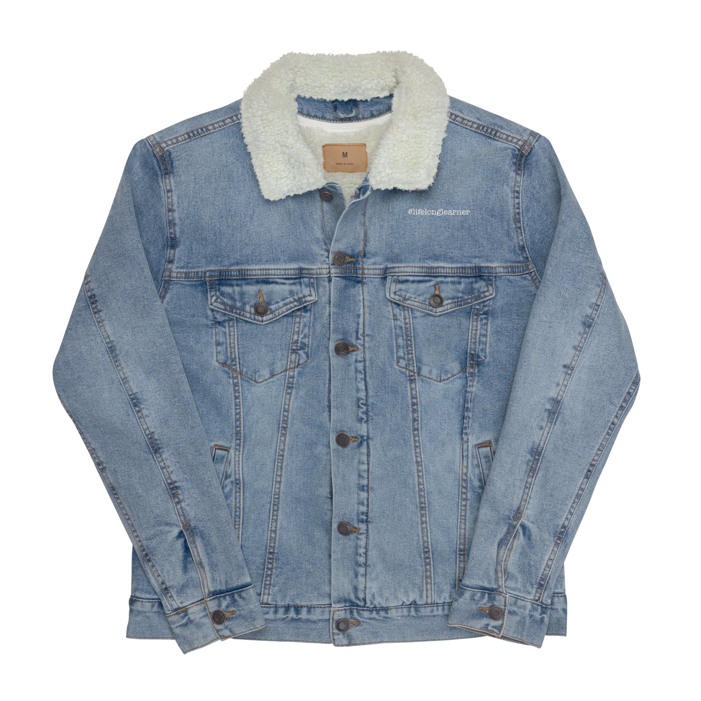 #LifeLongLearner Unisex Denim Sherpa Jacket